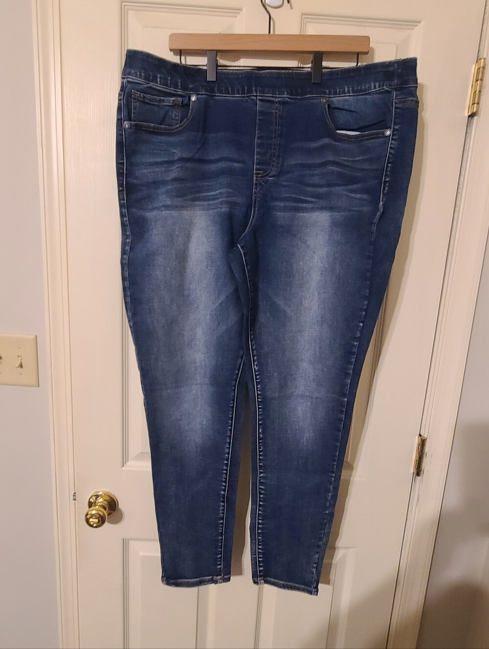 Maurices Dark Blue Stretch Jeggings - Faded Wash